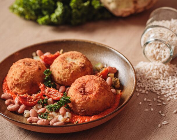 Trio d’arancini, sauce tomate