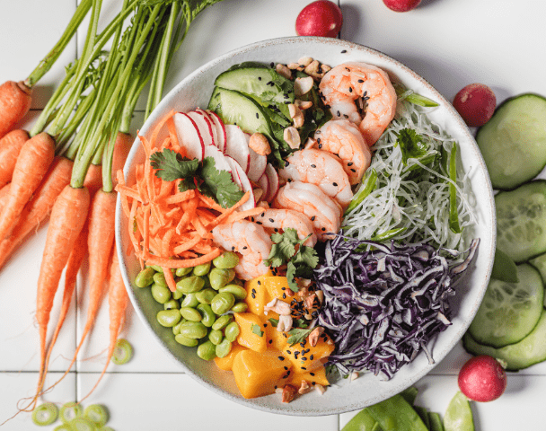 Asian scampis bowl