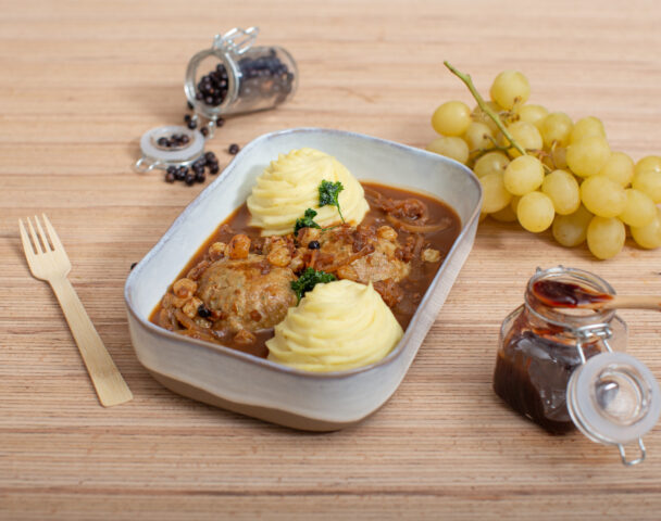 Boulets liégeois, purée de pommes de terre
