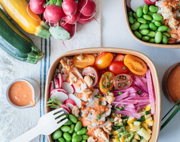 Chicken peanut bowl