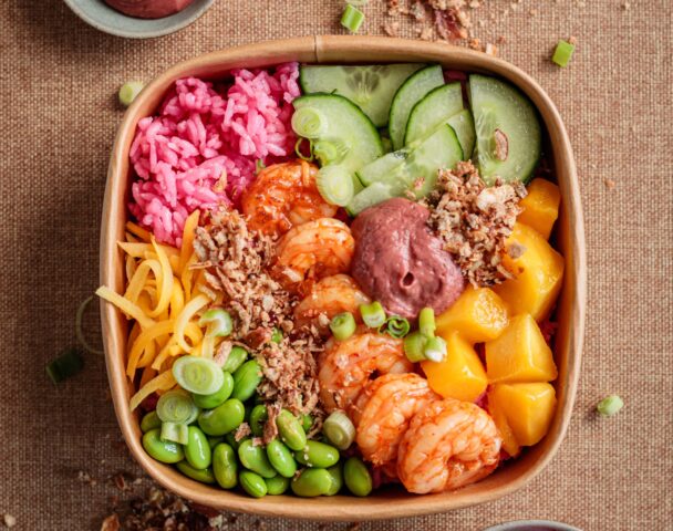 Pink bowl aux scampis