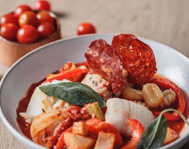 Caldeirada de poissons, fenouil, safran, chorizo, gnocchi