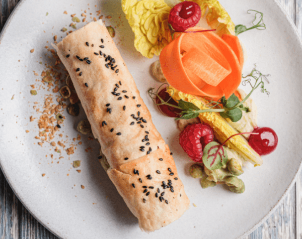 Croustillant d'agneau, gingembre et wasabi