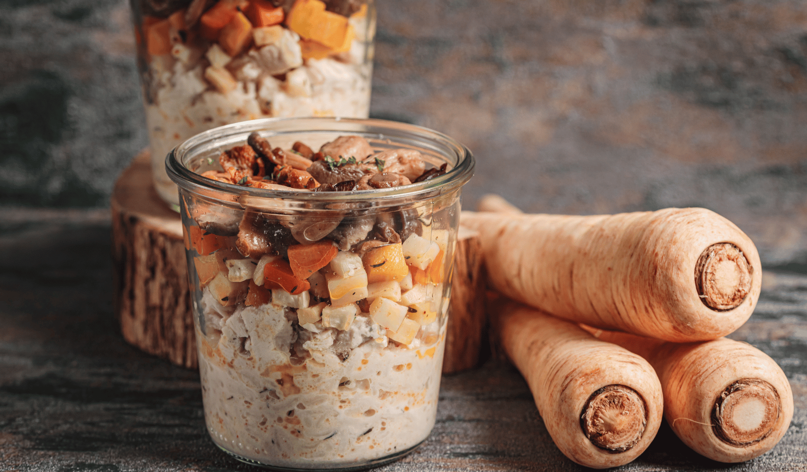 Grand bocal risotto aux champignons et poulet