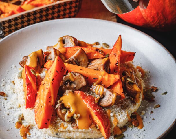Polenta champignons et potimarron