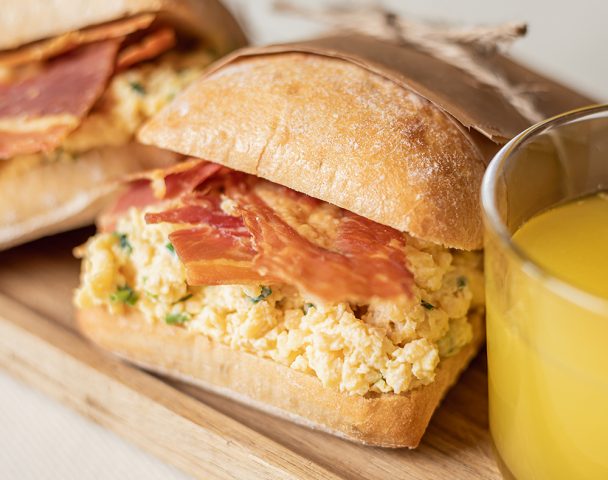 Mini brouillade et pancetta