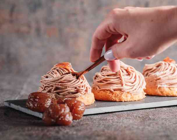 Mont-blanc, cassis, biscuit breton