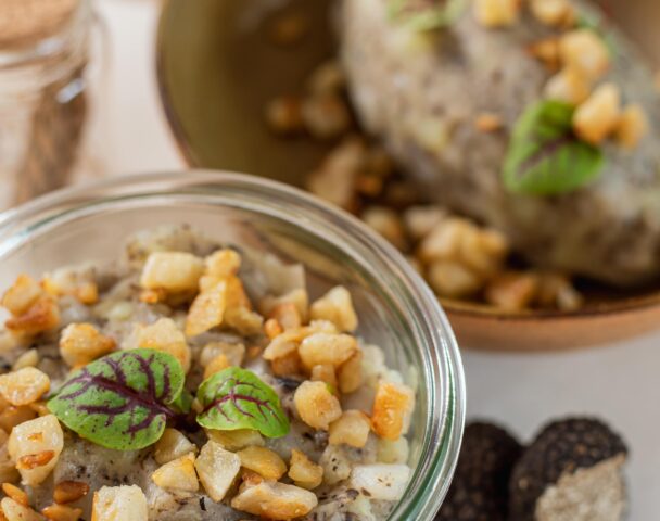 Écrasé de pommes de terre et topinambours à la truffe