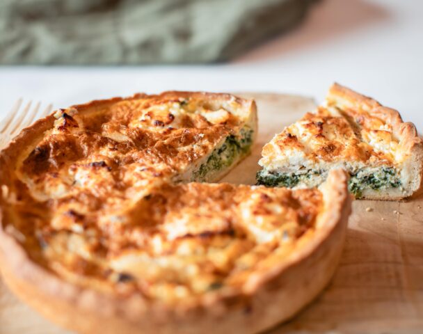 Quiche poulet, chèvre, épinard