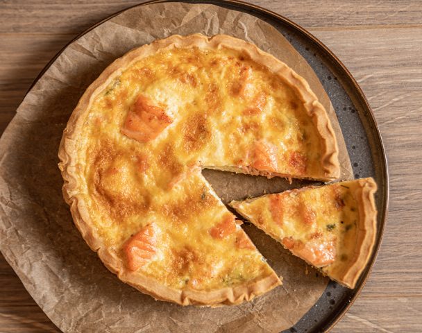 Quiche duo de saumon et poireau