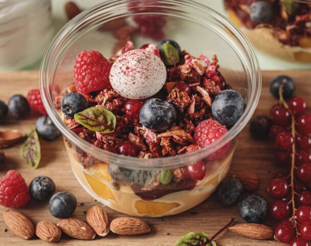 Shiny muesli bowl