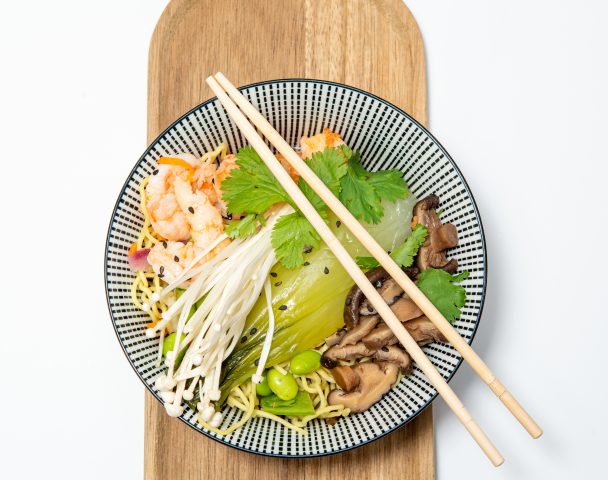 Tom yum soup scampis