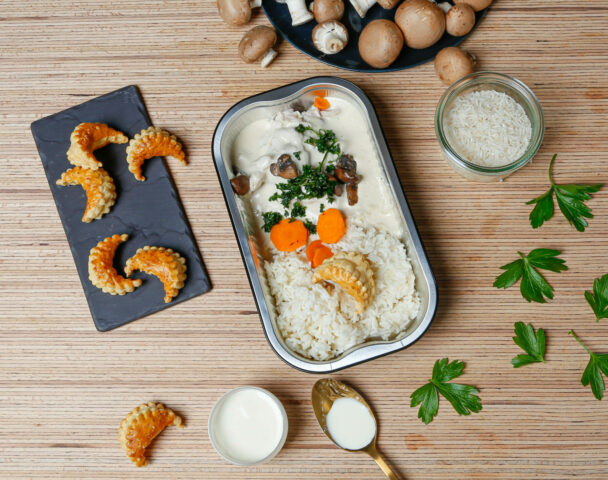 Vol-au-vent, riz pilaf